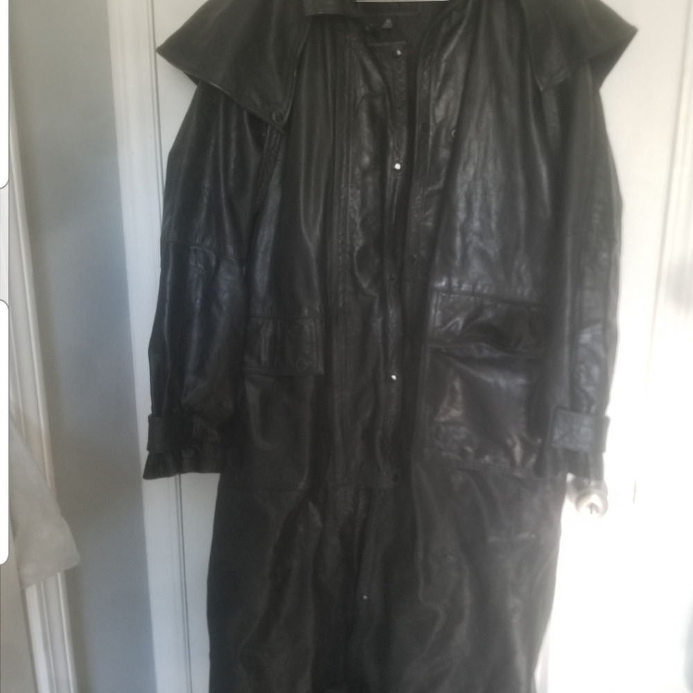 Leather Trenchcoat Wilson XL black